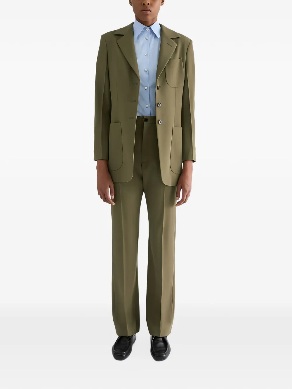 Jil Sander Getailleerde blouse van katoenen-popeline Blauw