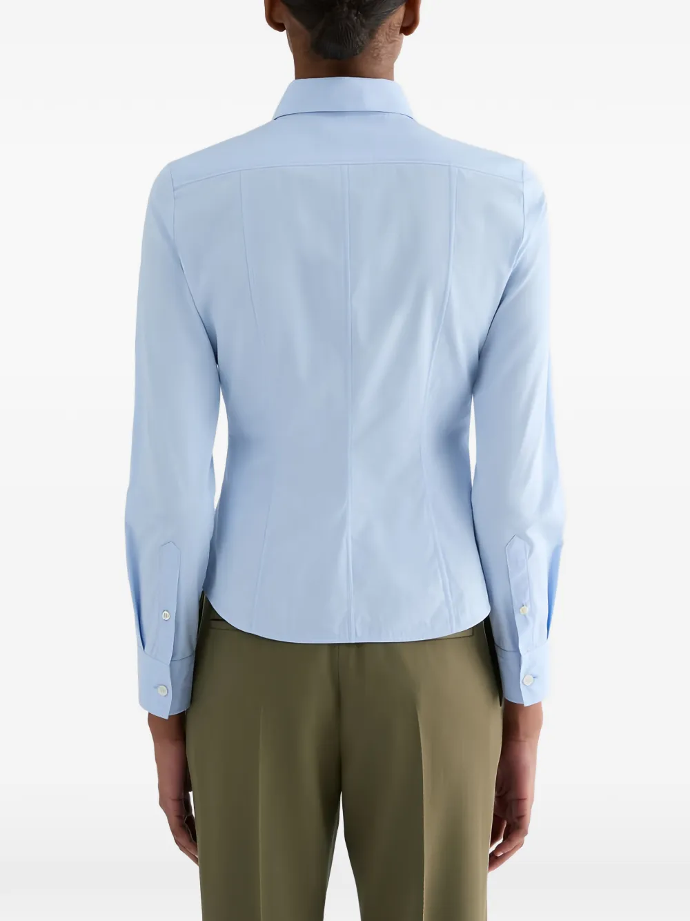 Jil Sander Getailleerde blouse van katoenen-popeline Blauw