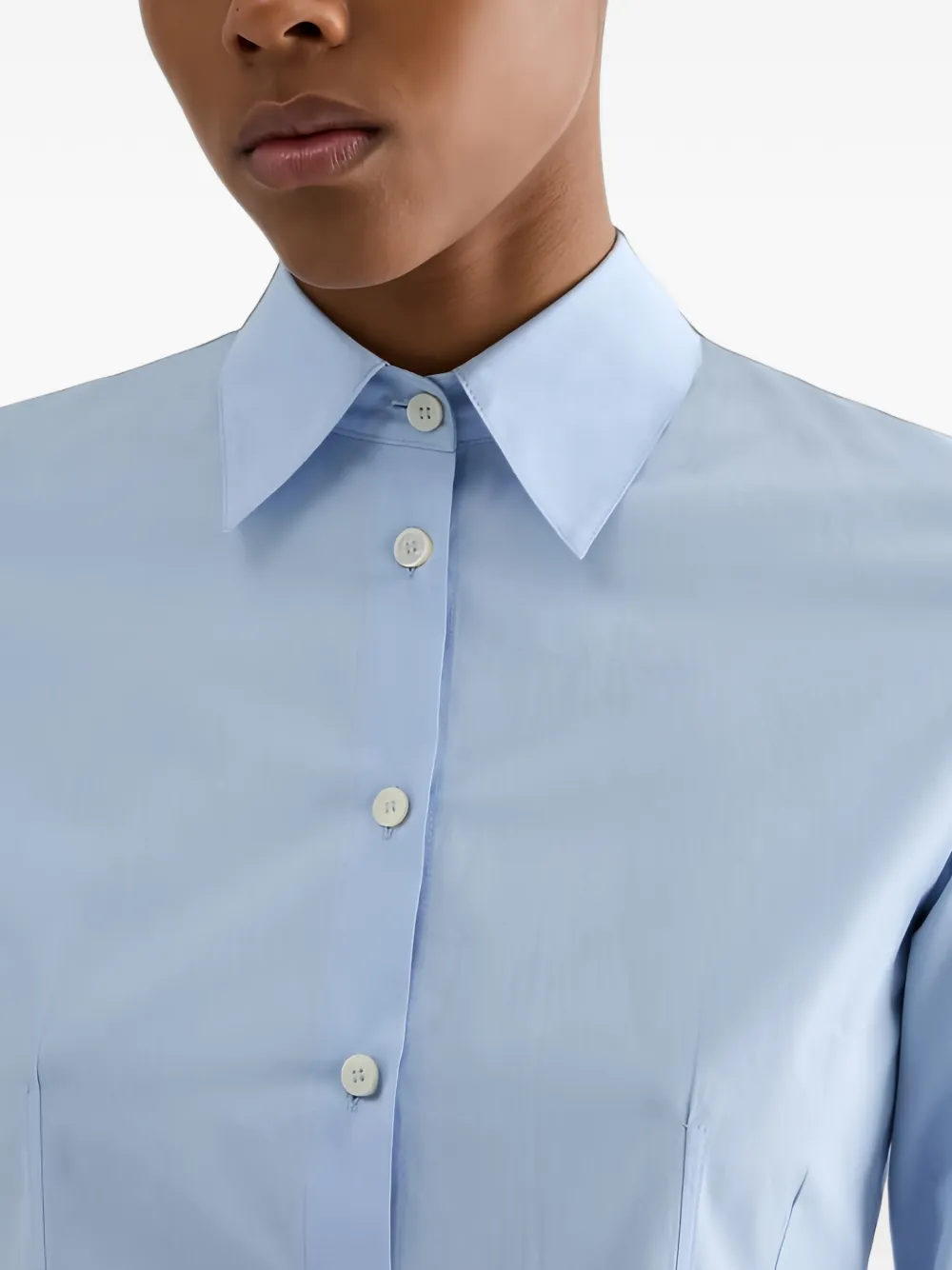 Jil Sander Getailleerde blouse van katoenen-popeline Blauw