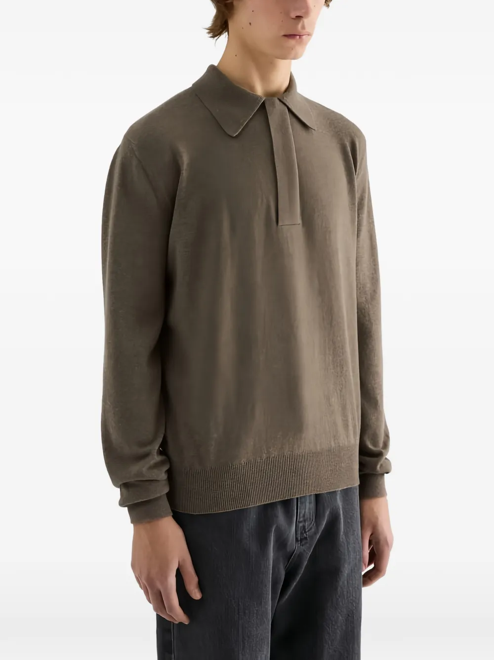 Jil Sander Wollen trui met ritssluiting Bruin