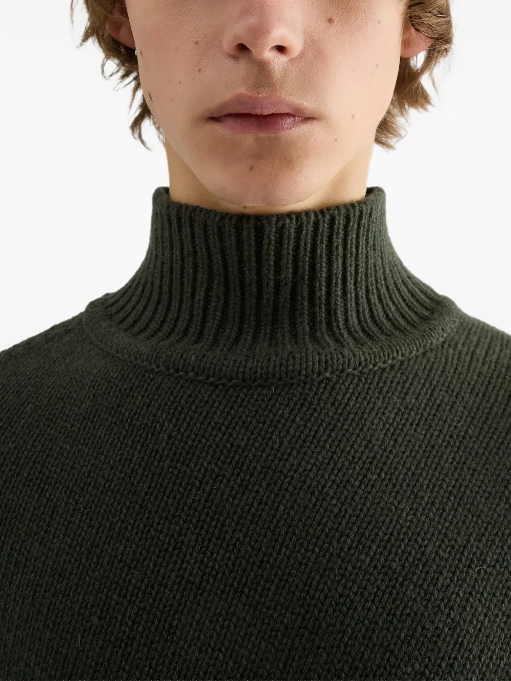 Jil Sander Grofgebreide trui met hoge hals Groen