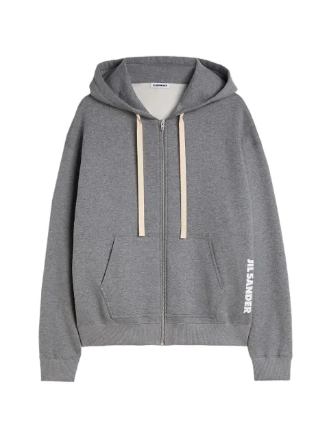 Jil Sander logo-print zip-up hoodie