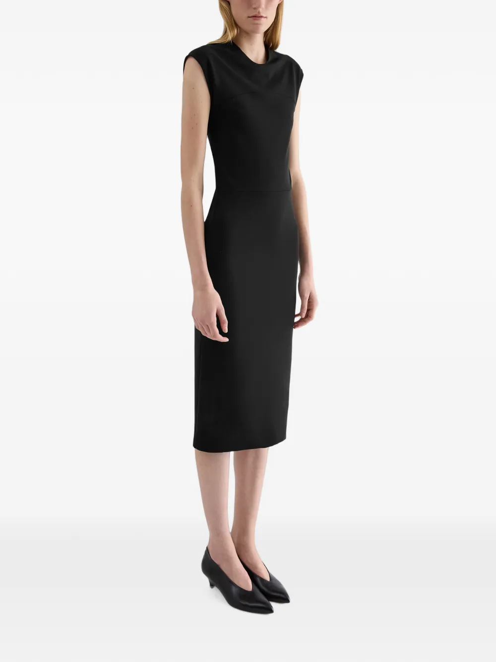 Jil Sander Mouwloze jurk met ronde hals Zwart