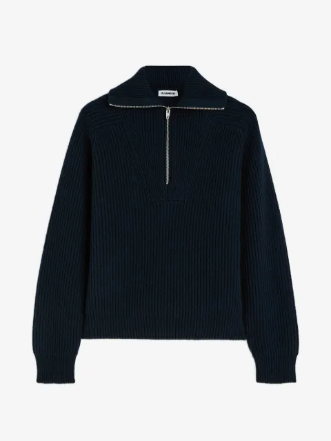 Jil Sander ribbed zip-up sweater