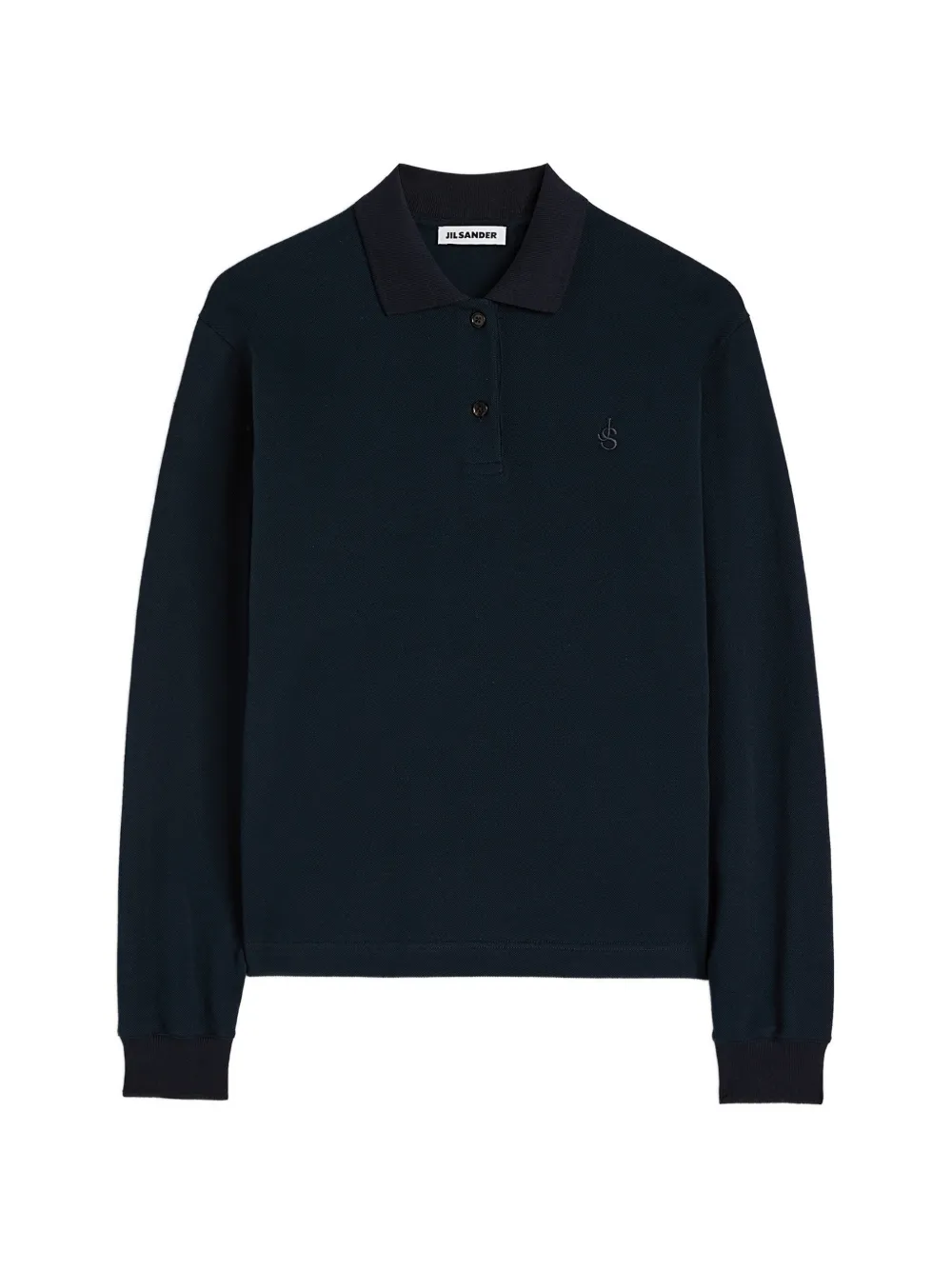 Jil Sander Piquet-Poloshirt mit Monogramm-Stickerei - Blau