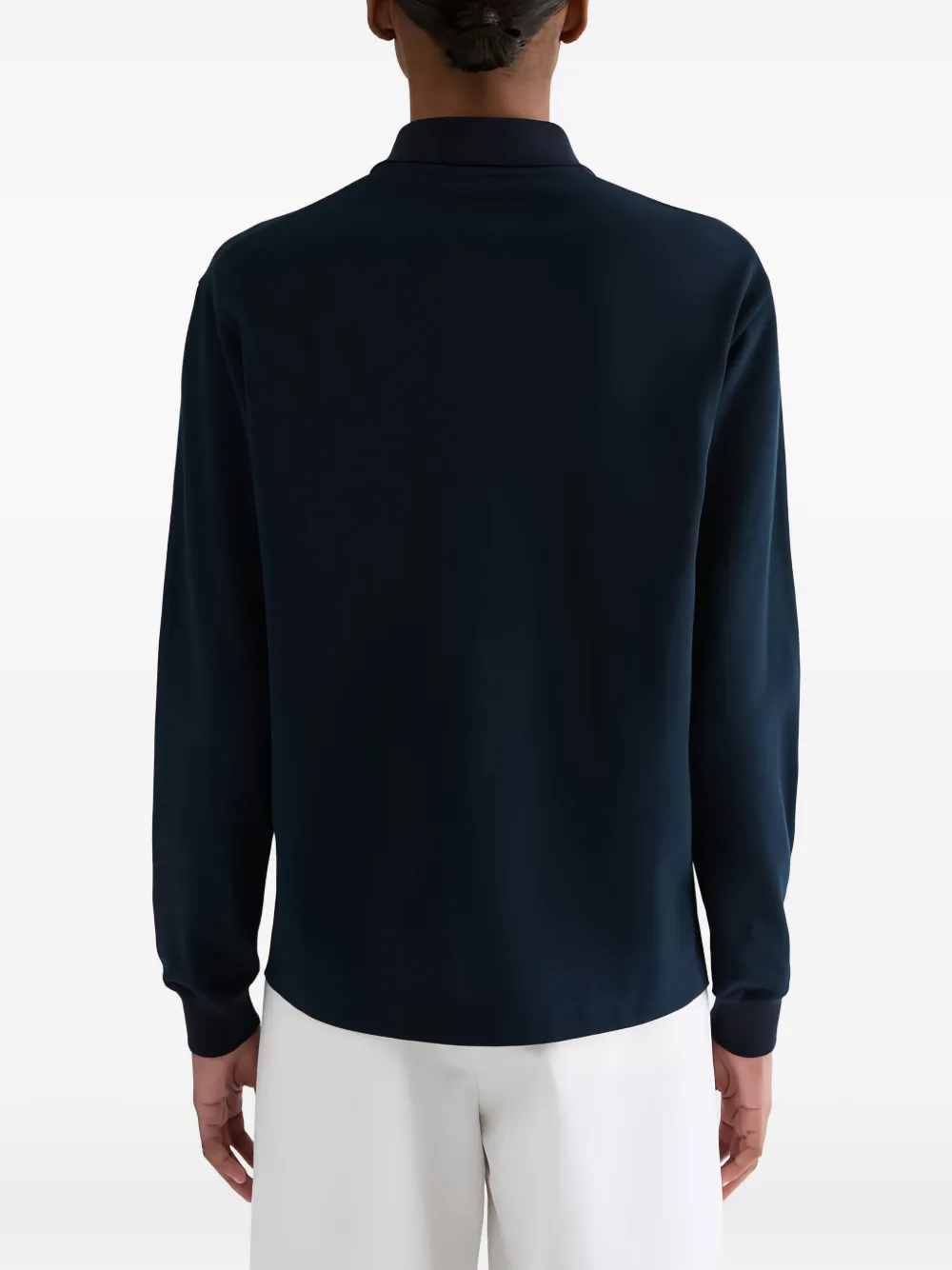 Jil Sander Regular-fit katoenen piquet T-shirt met polokraag en geborduurd -monogram Blauw