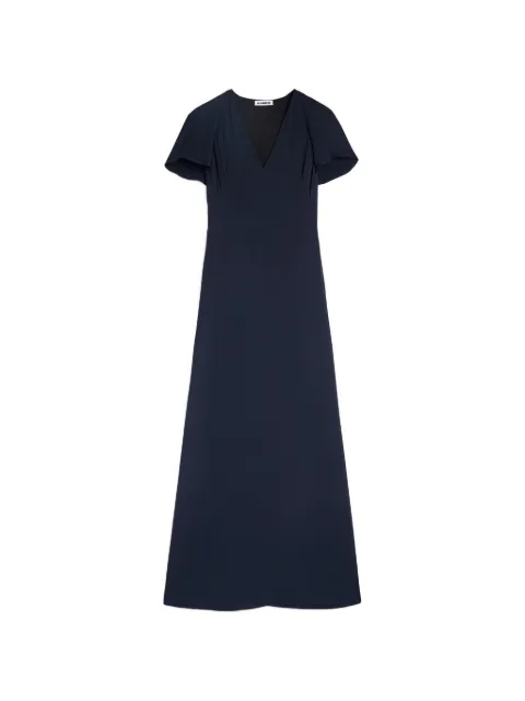 Jil Sander vestido con detalle de capa y cuello en V