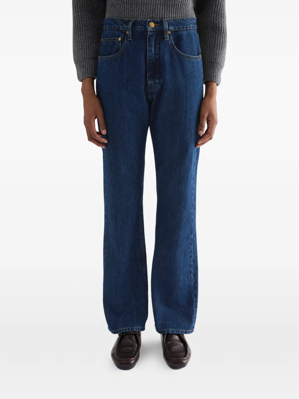 Jil Sander Flared katoenen broek Blauw