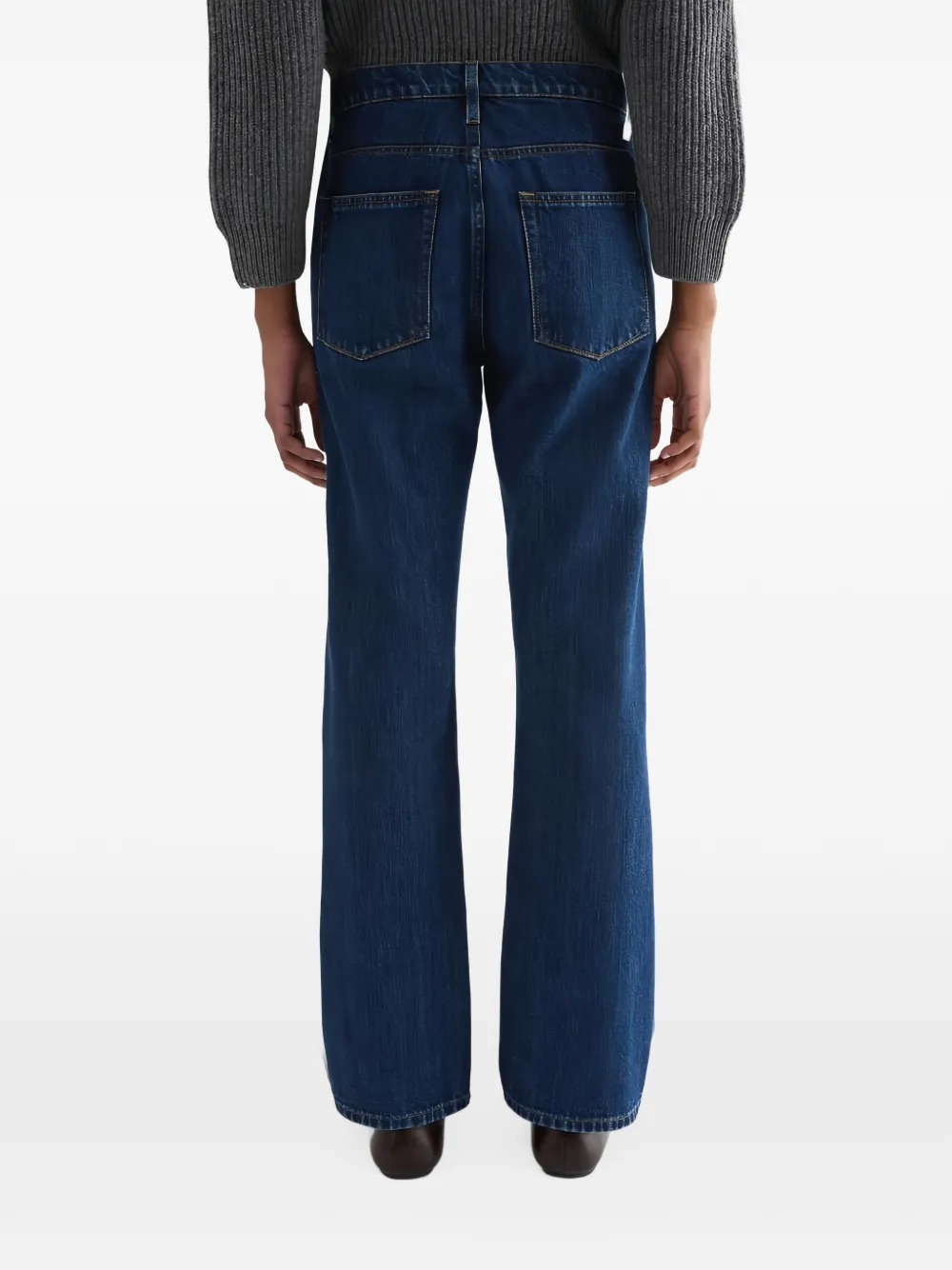Jil Sander Flared katoenen broek Blauw