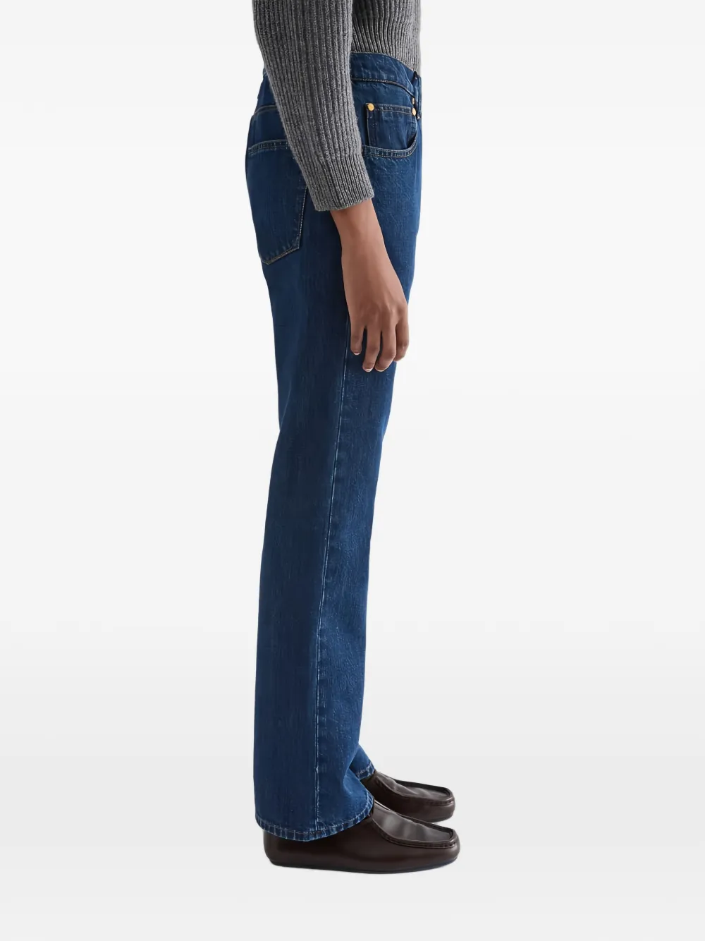 Jil Sander Flared katoenen broek Blauw