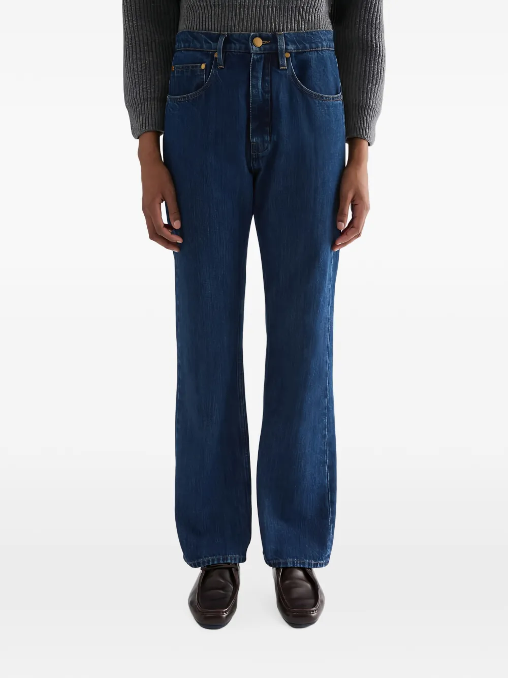 Jil Sander Flared katoenen broek Blauw