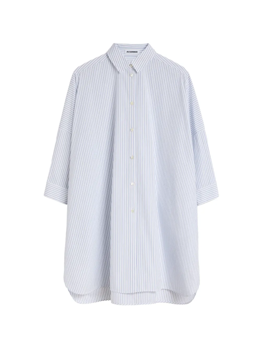 Jil Sander striped cotton poplin shirt - White