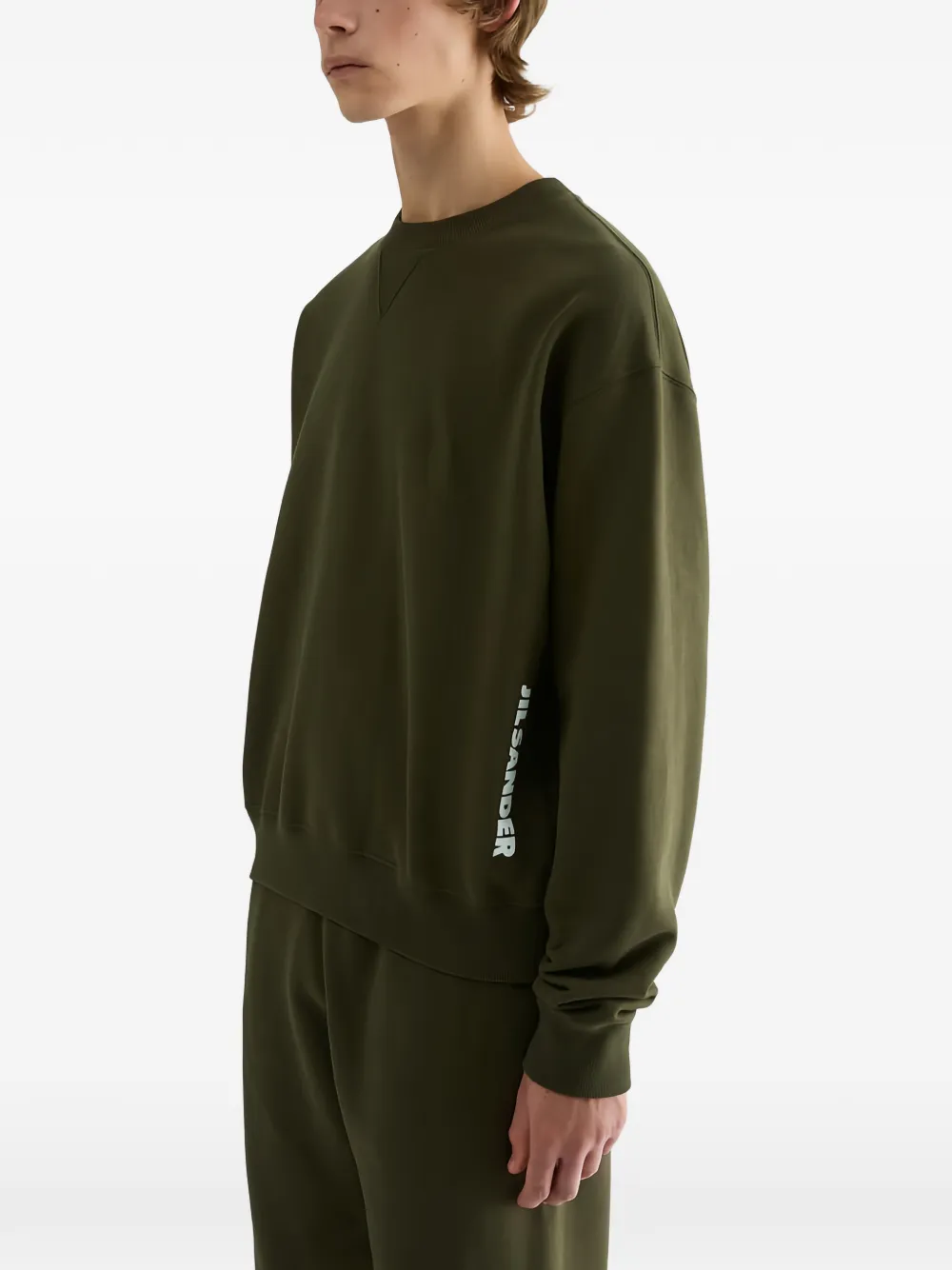 Jil Sander Hoodie met logoprint Groen