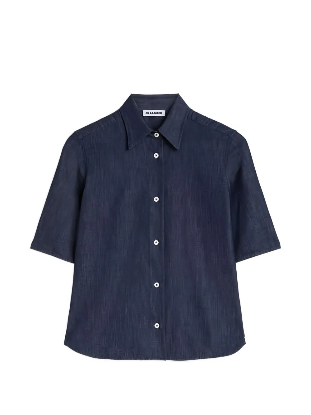 Jil Sander Chambray overhemd met korte mouwen Blauw