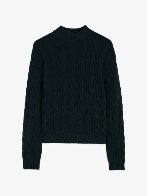 Jil Sander cable-knit mock-neck sweater