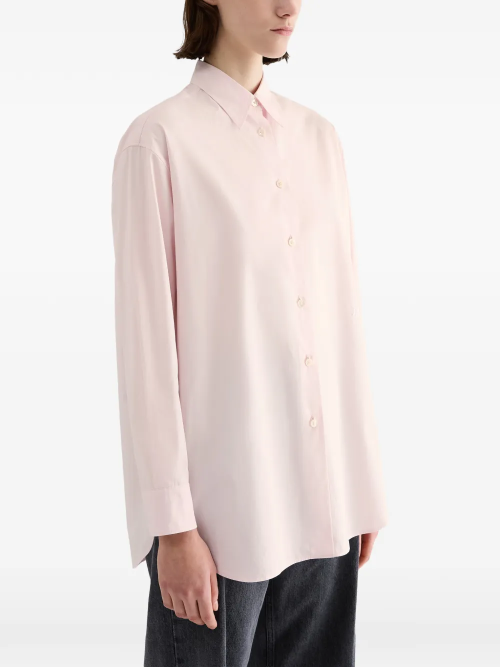 Jil Sander Overhemd met geborduurd logo Roze