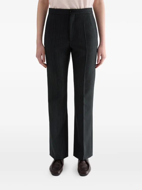 Jil Sander Pinstripe Wool Trousers | Blue | FARFETCH UZ
