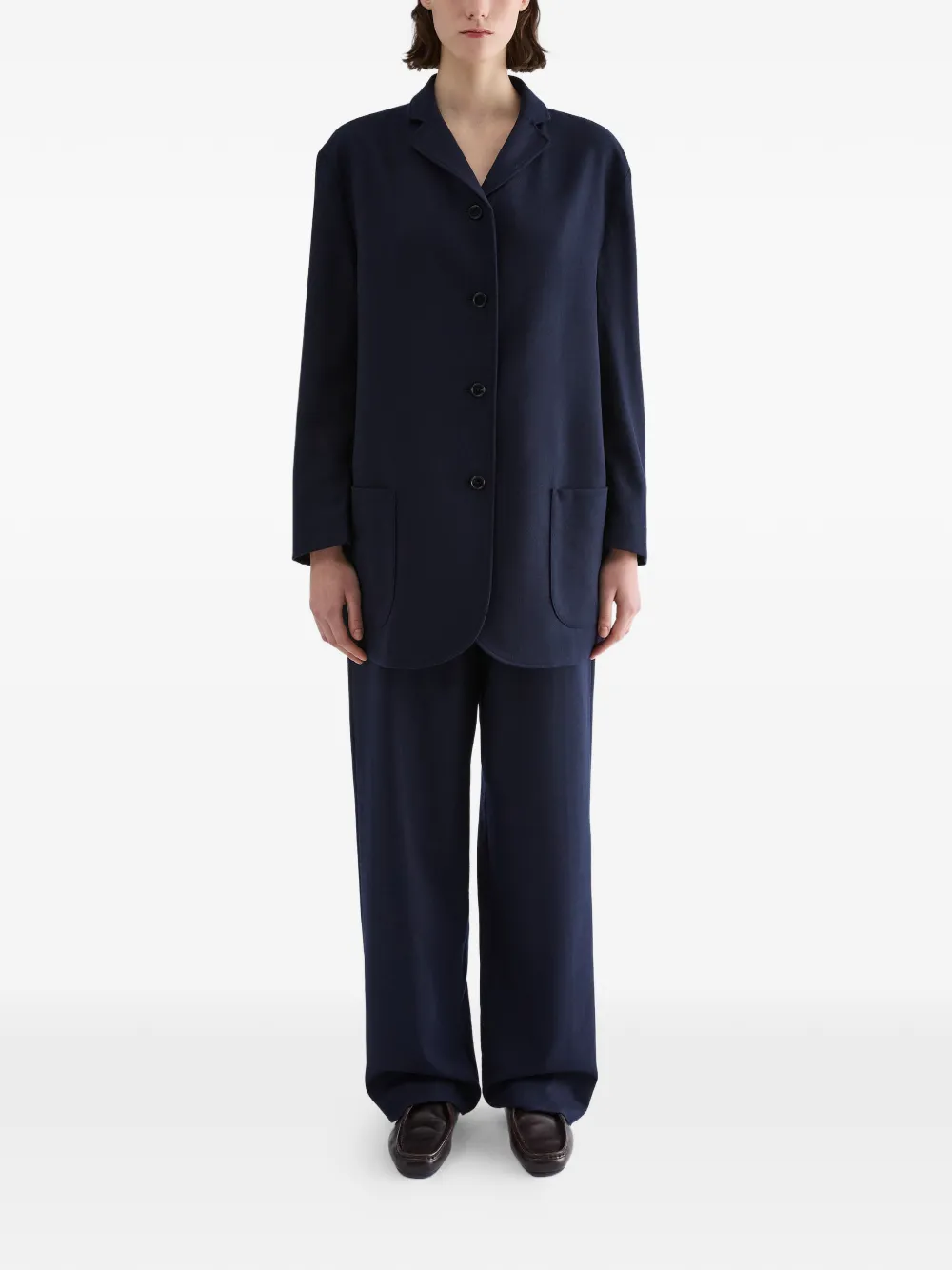 Jil Sander Flanellen broek van merinowol Blauw
