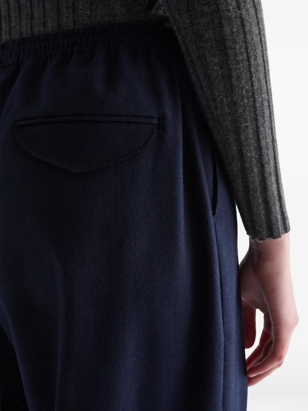 Jil Sander Flanellen broek van merinowol Blauw