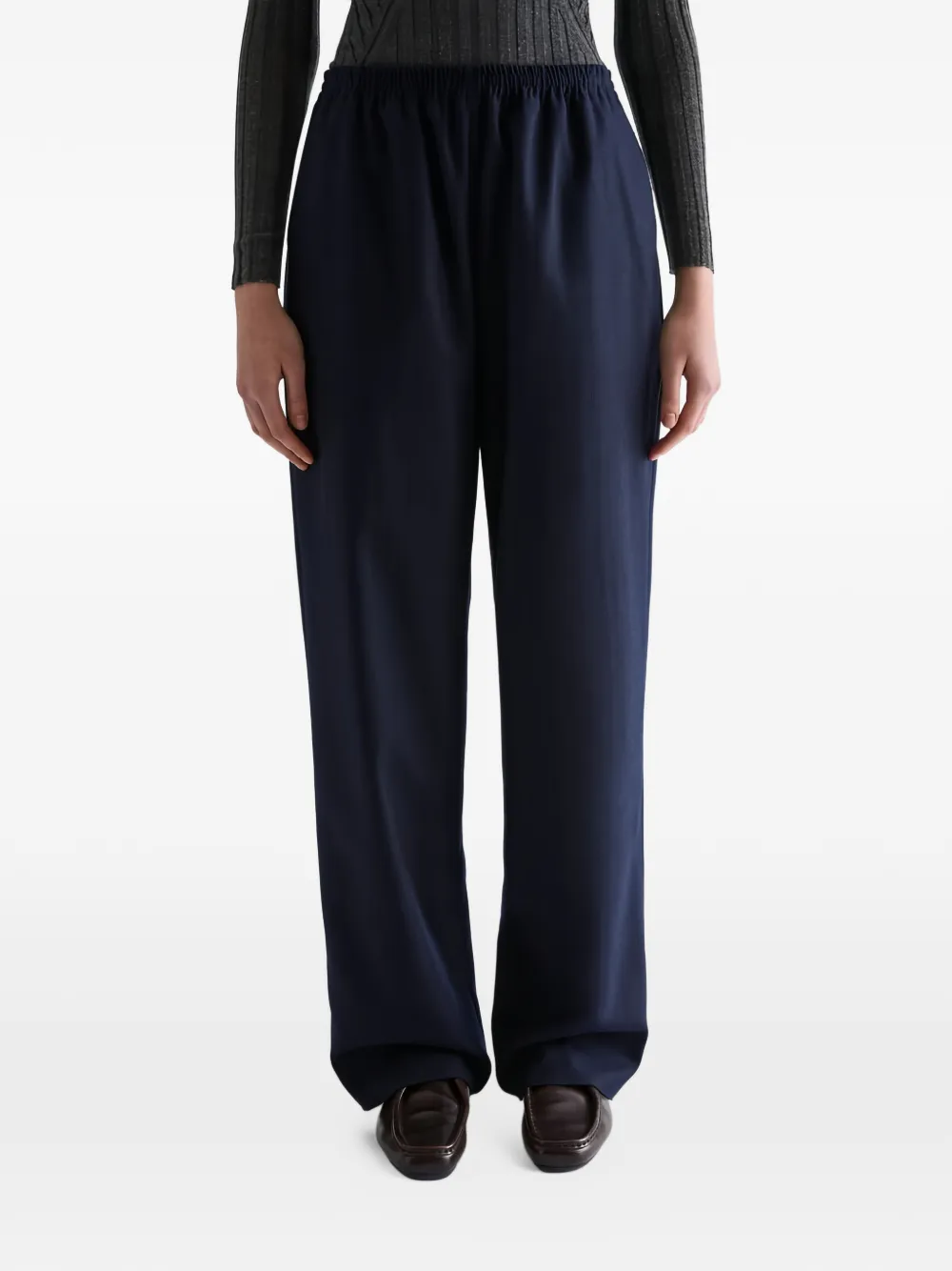 Jil Sander Flanellen broek van merinowol Blauw