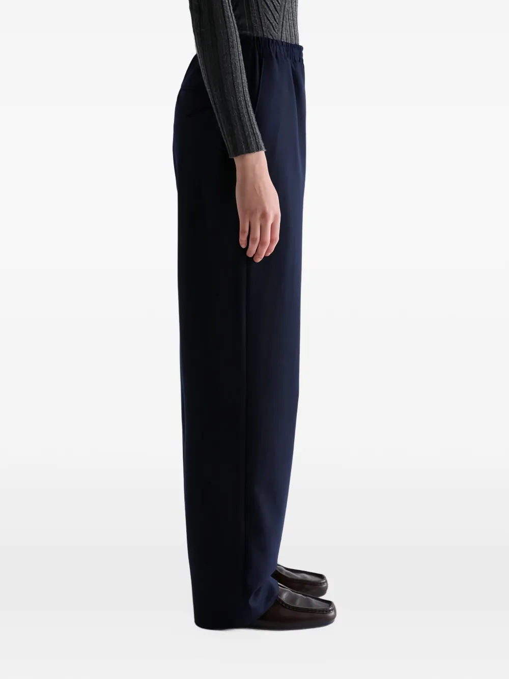 Jil Sander Flanellen broek van merinowol Blauw