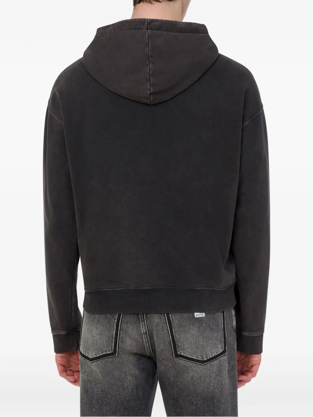 Love Moschino Hoodie met logoprint en rits Zwart