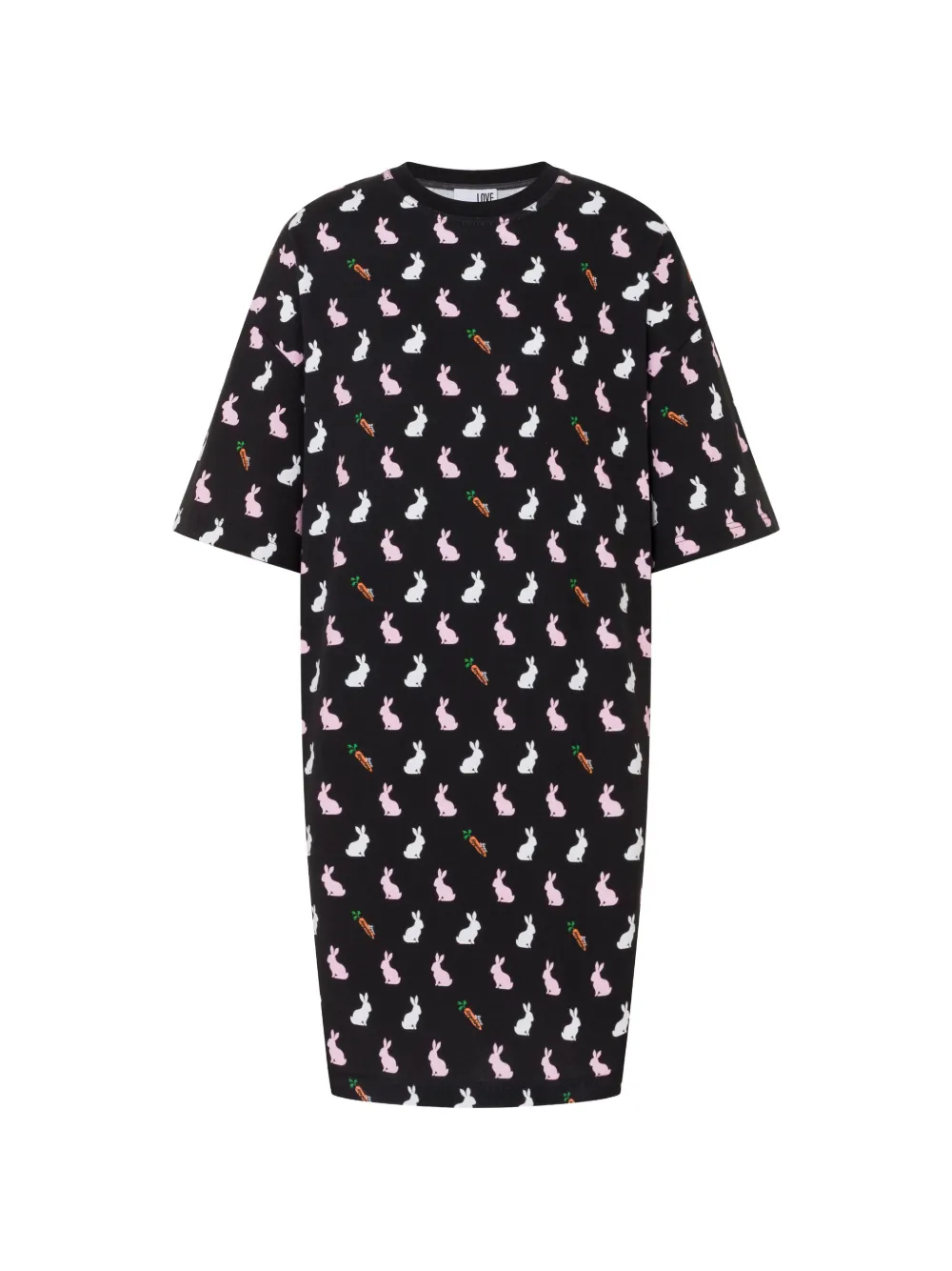 Love Moschino Abito in cotone con stampa - Nero