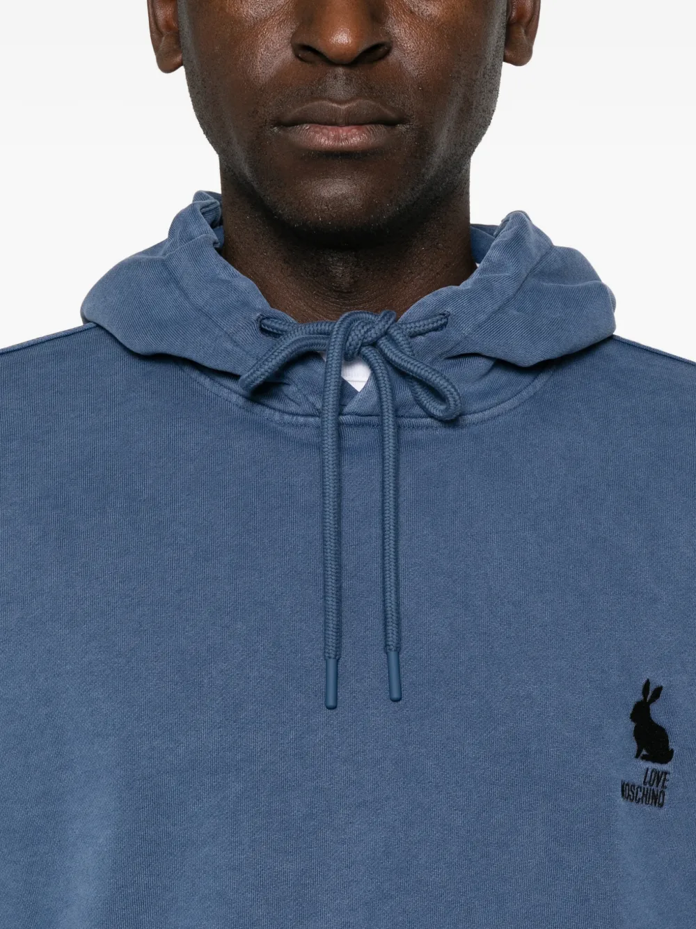 Love Moschino Hoodie met geborduurd logo Blauw