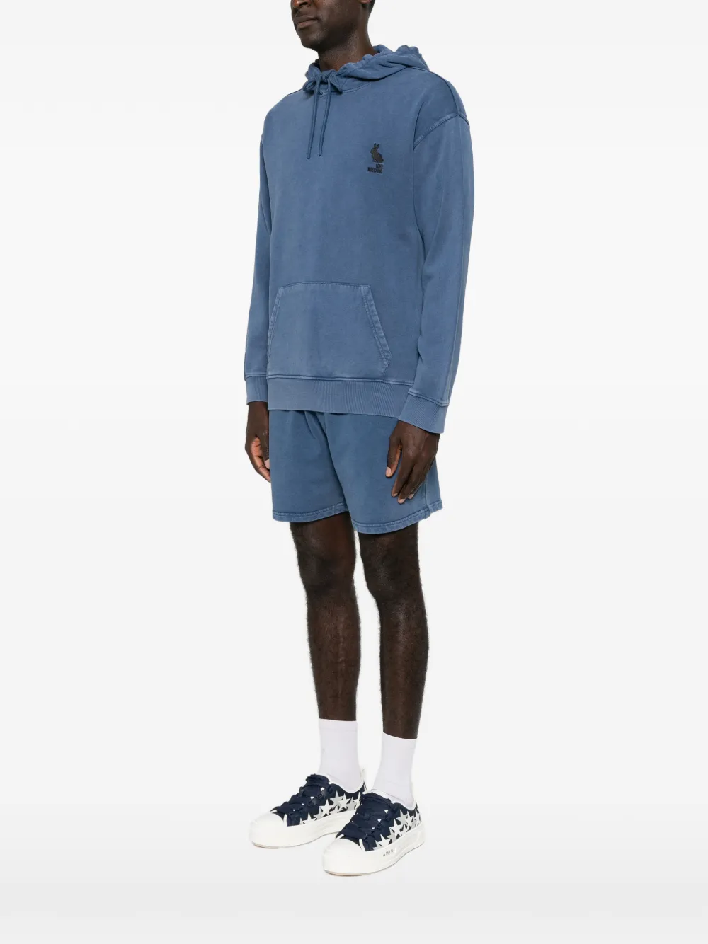 Love Moschino Hoodie met geborduurd logo Blauw