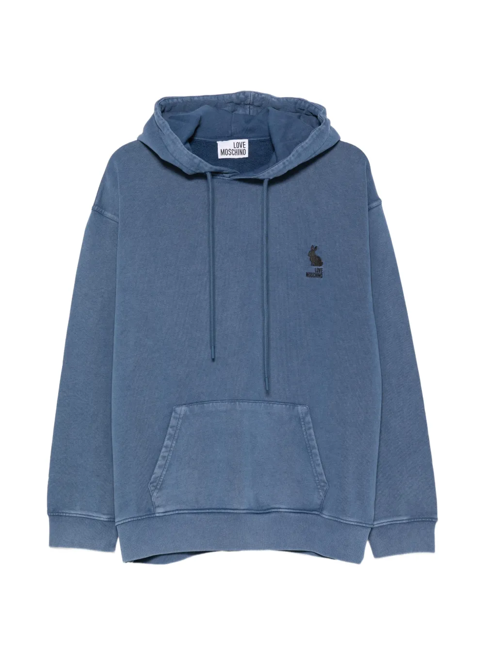 Love Moschino logo-embroidered hoodie - Blue