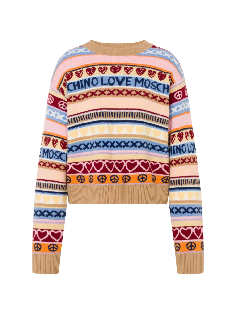 Love Moschino Wollpullover mit Intarsien - Nude