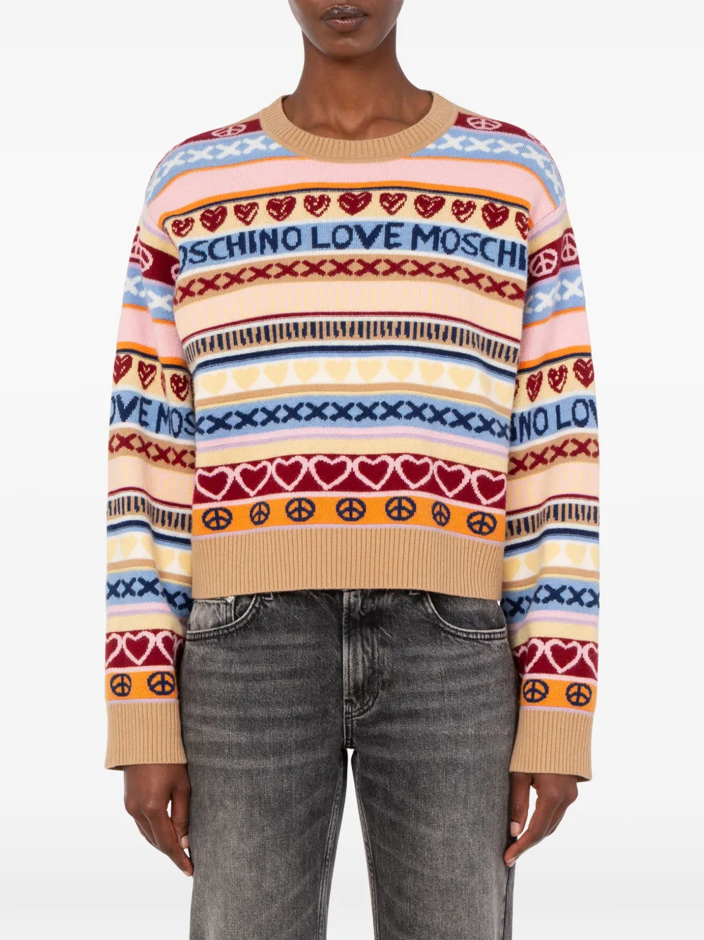 Love Moschino Wollen trui Beige