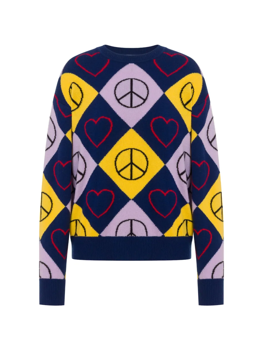 Love Moschino Wollpullover mit Intarsien - Blau