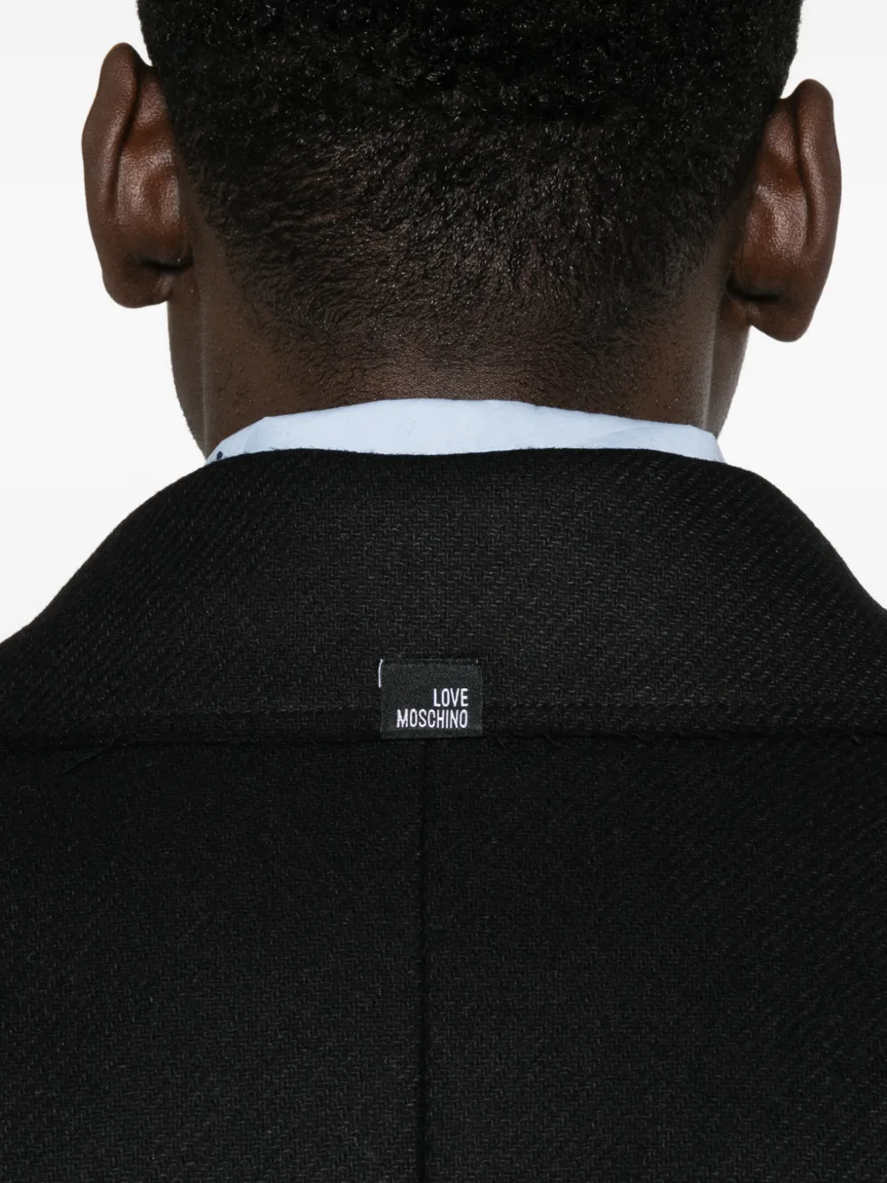 Love Moschino Jas met enkele rij knopen en logopatch Zwart