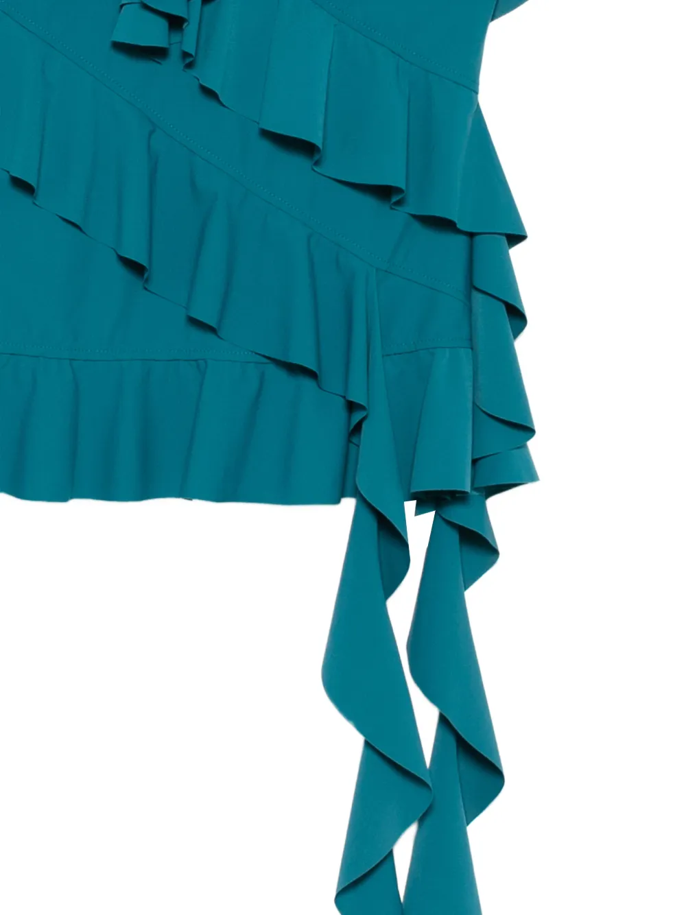 Love Moschino Top met spaghettibandjes en ruches Blauw