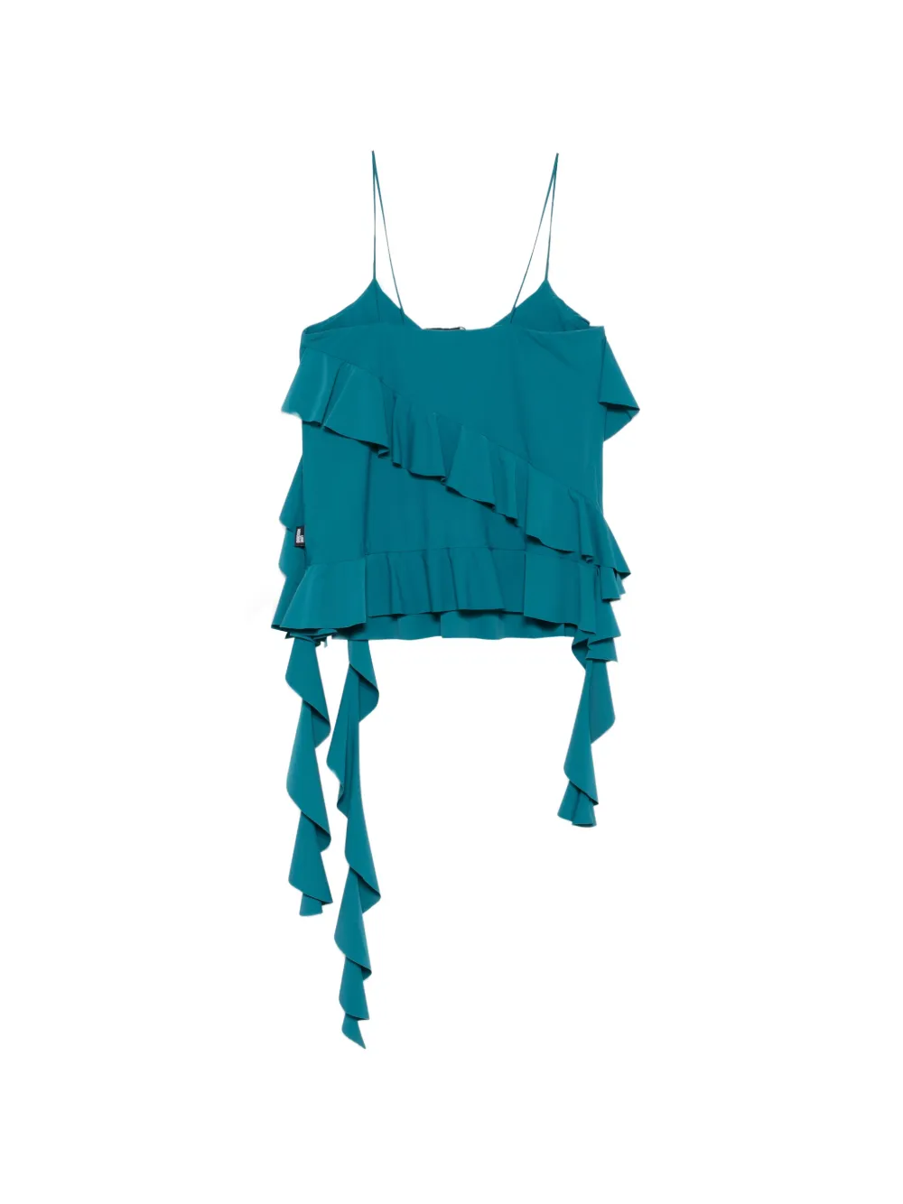Love Moschino Top met spaghettibandjes en ruches Blauw