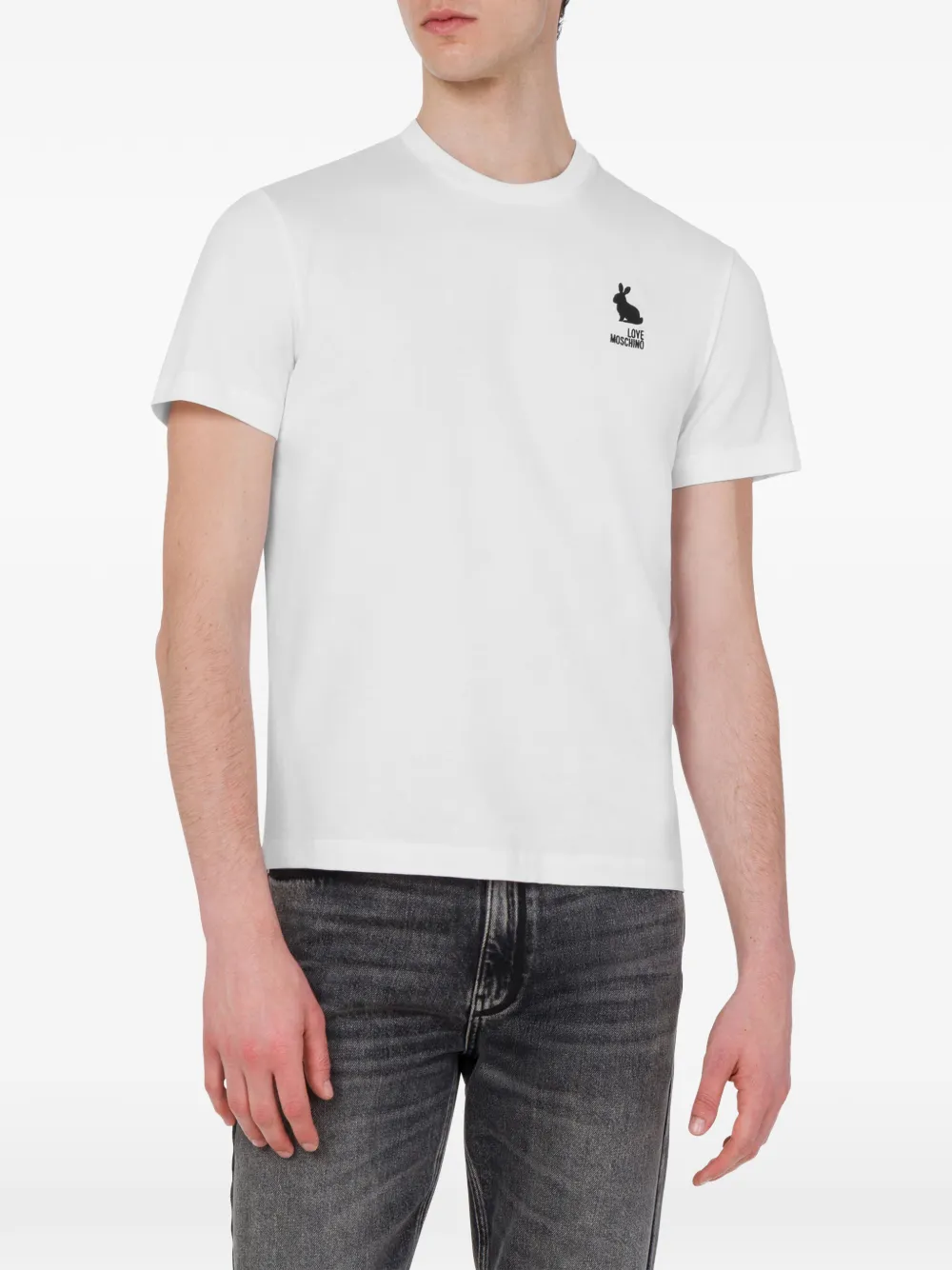 Love Moschino Katoenen jersey T-shirt met print Wit