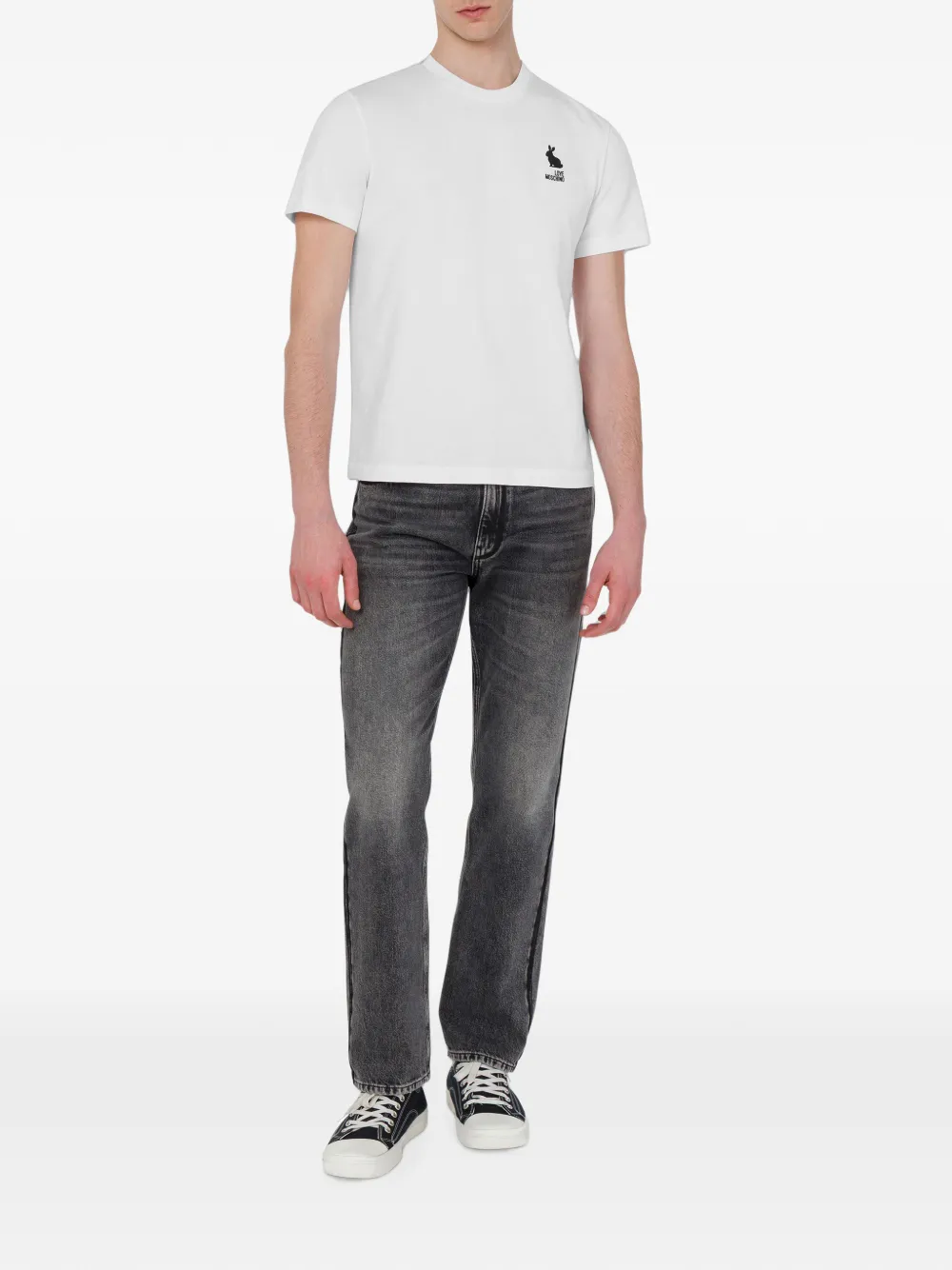 Love Moschino Katoenen jersey T-shirt met print Wit
