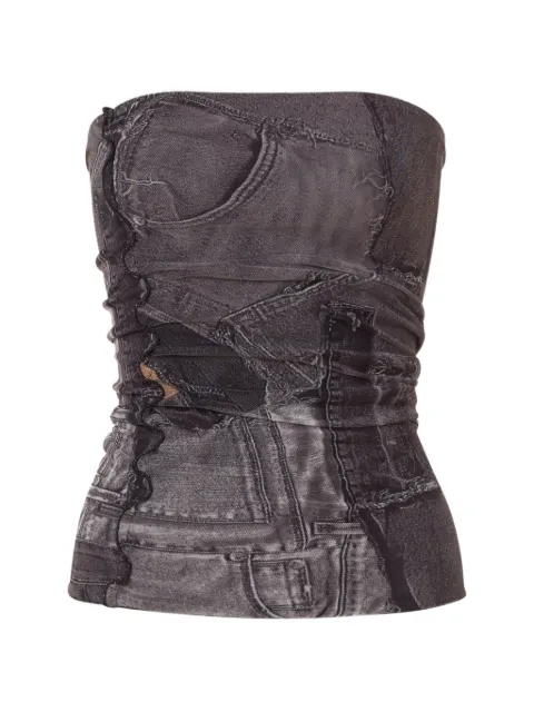 Love Moschino top de malla estampado