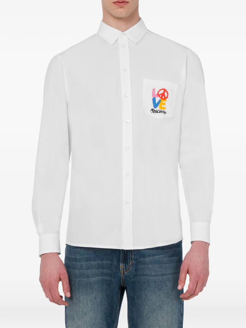 Love Moschino Overhemd met borstzak Wit