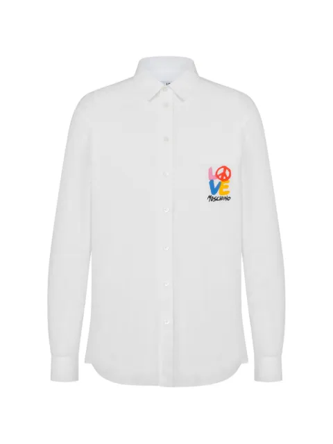 Love Moschino logo-print chest-pocket shirt