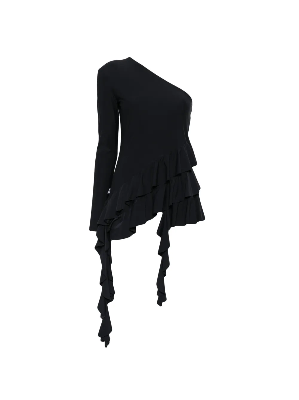 Love Moschino one-shoulder ruffled top - Nero
