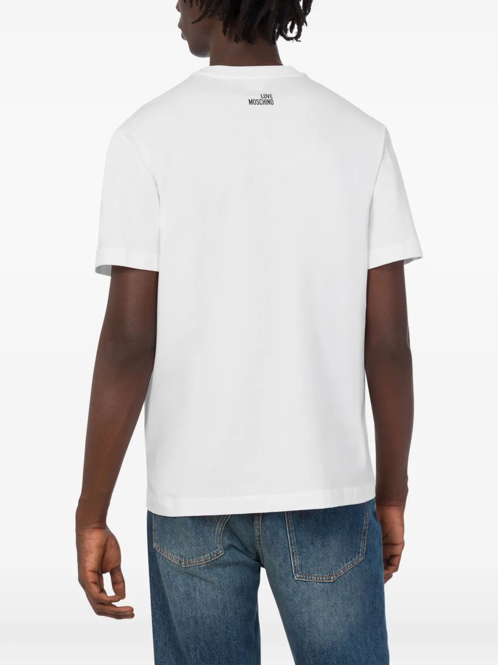 Love Moschino Katoenen jersey T-shirt met print Wit