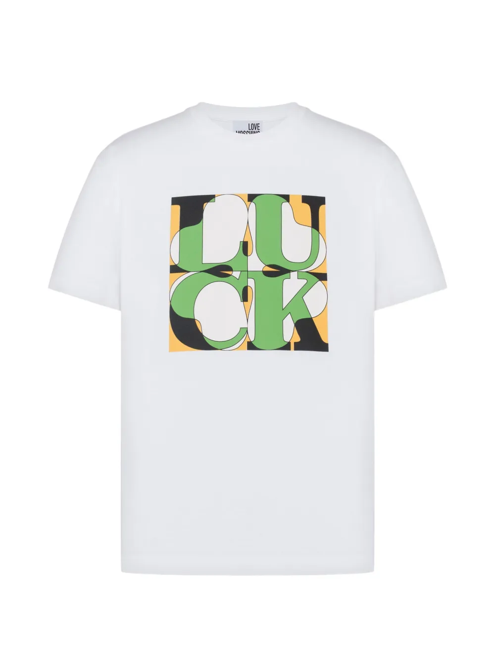 Love Moschino T-shirt in jersey di cotone con stampa - Bianco