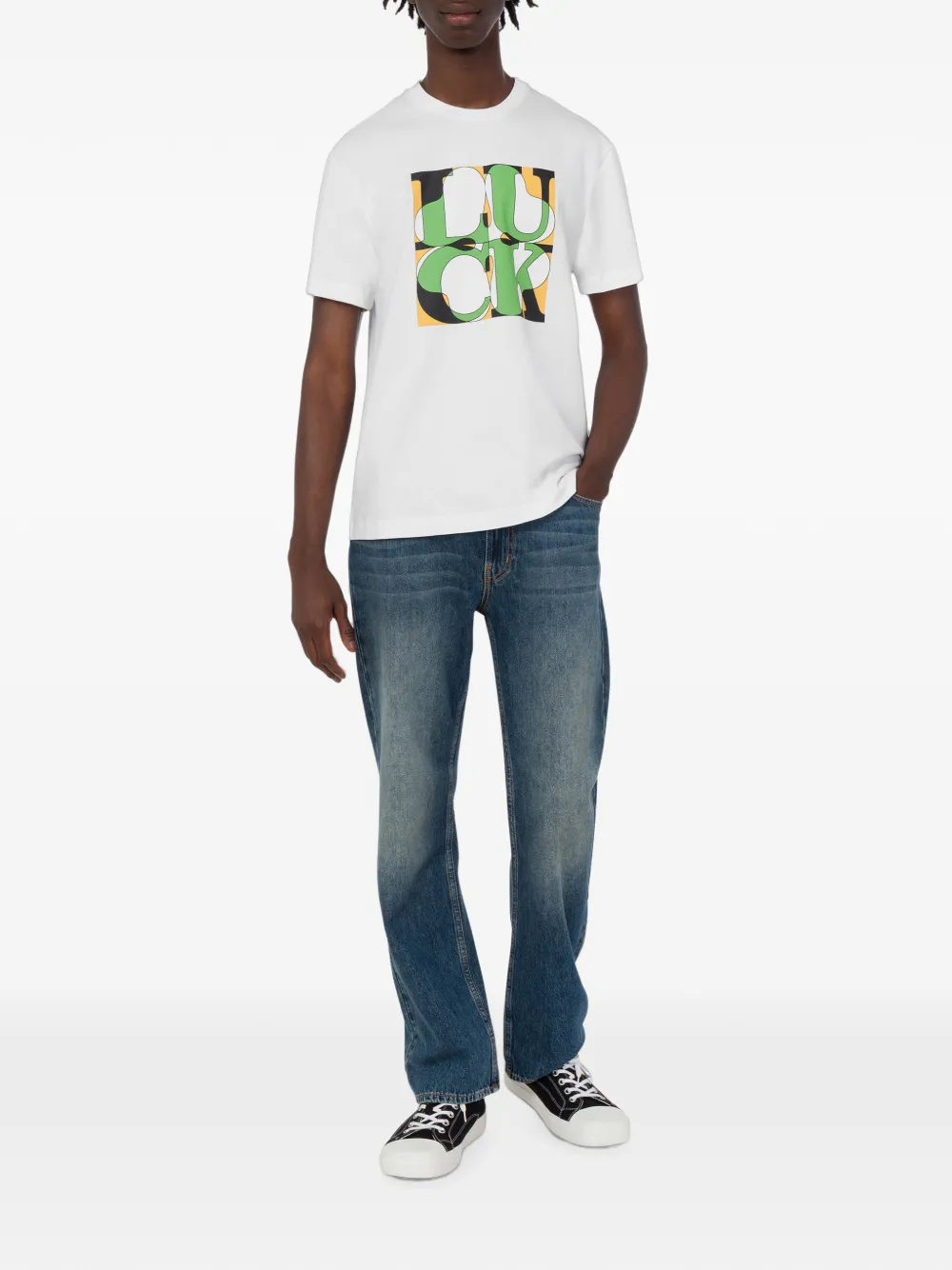 Love Moschino Katoenen jersey T-shirt met print Wit