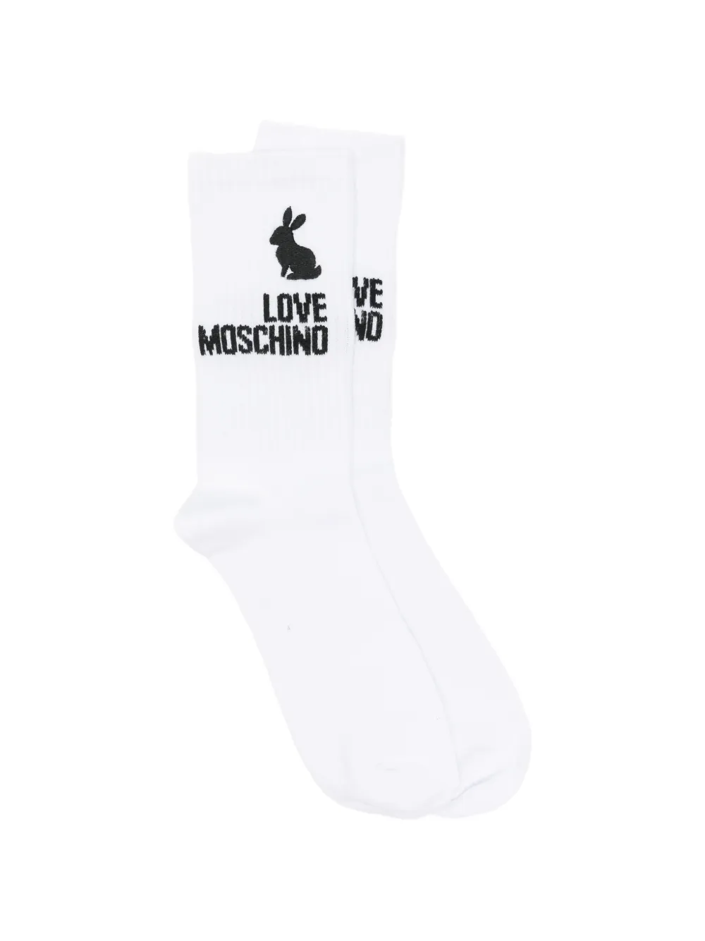 Love Moschino rabbit logo-print socks - Bianco