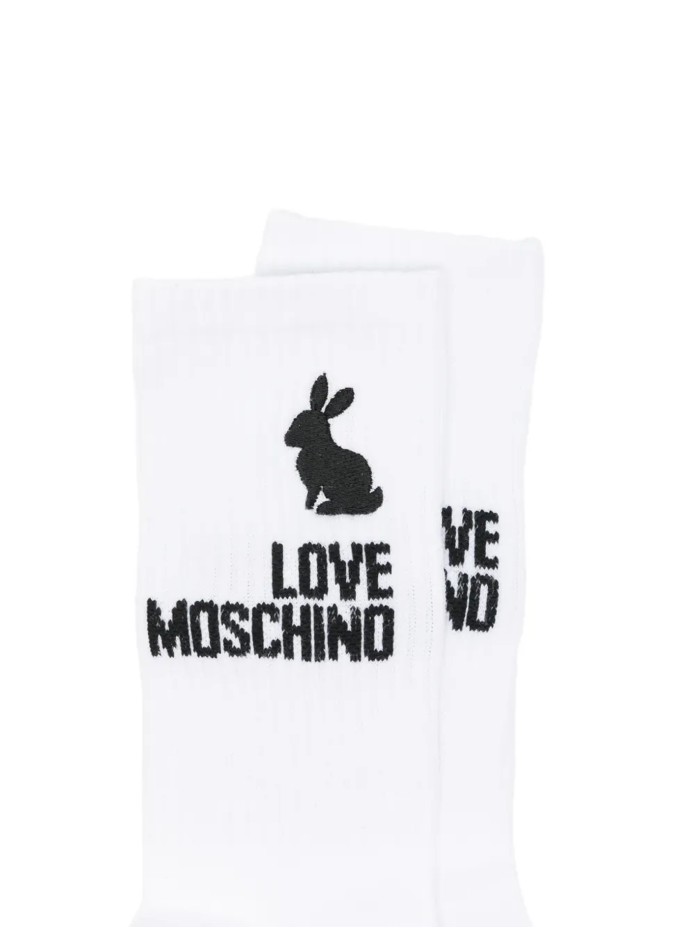 Love Moschino Sokken met konijnen-logo-print Wit