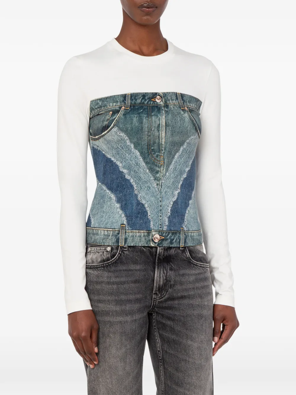 Love Moschino Katoenen jersey T-shirt met print Wit