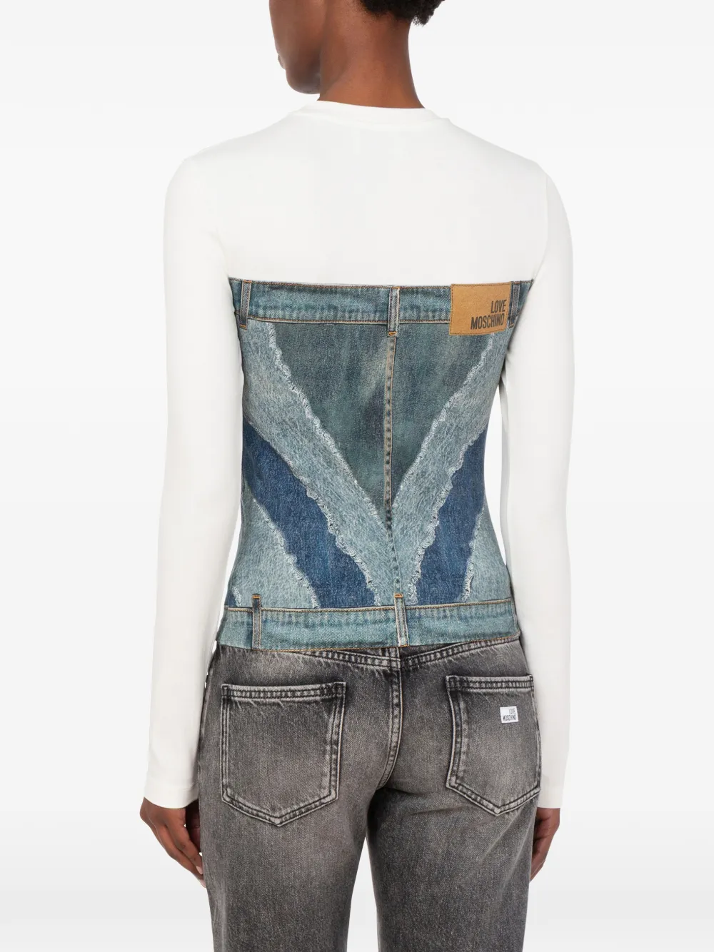 Love Moschino Katoenen jersey T-shirt met print Wit