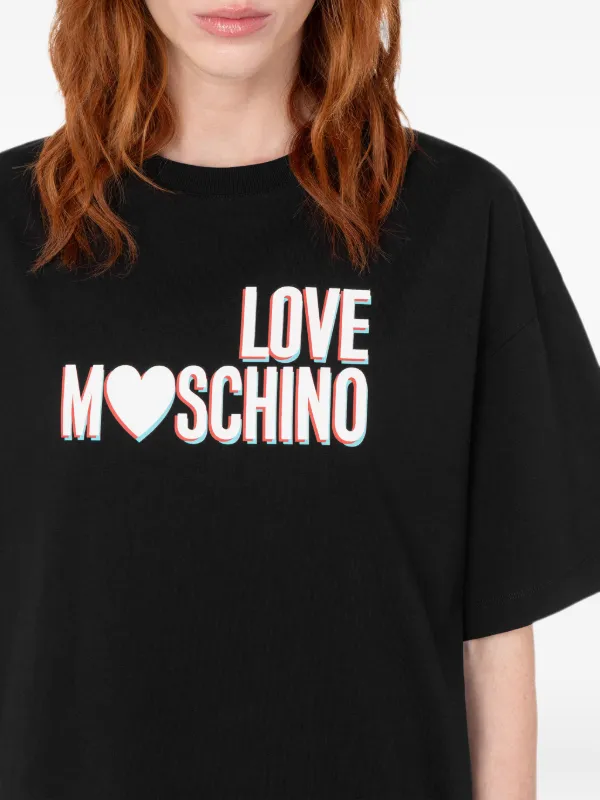 love moschino dress shirt Love Moschino Printed Cotton Jersey Dress | Black